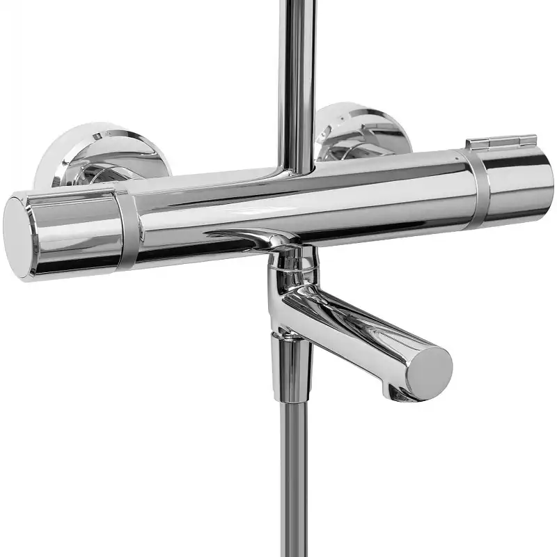 Душевая система Jacob Delafon Atom E26237-CP для ванны с изливом, термостатическая, верхний душ, Хром фото 2