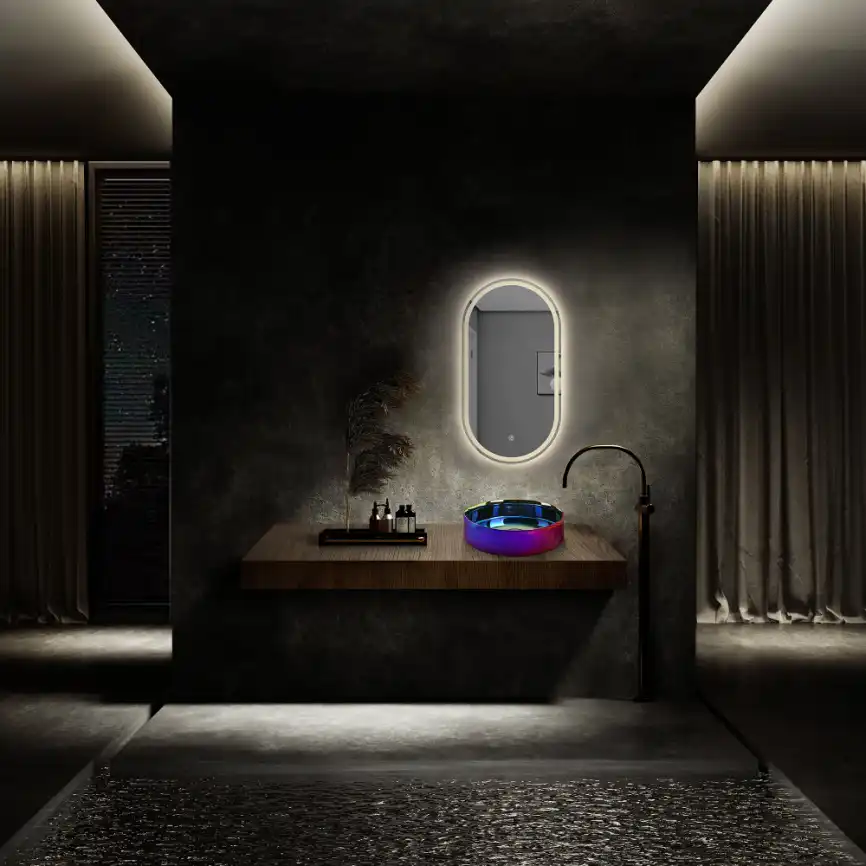 Раковина накладная ABBER BEQUEM 41,5х41,5х12 AC2114Regen, круглая, хамелеон фото 2