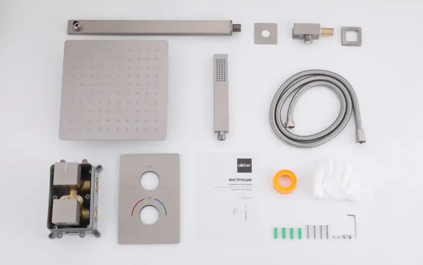 Душевая система ABBER Daheim AF8251SP скрытого монтажа без излива, термостат, сатин фото 3