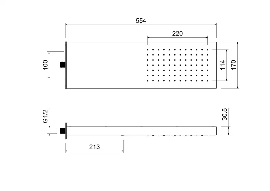 Верхний душ Aquatek настенный AQ2084CR, Хром фото 3