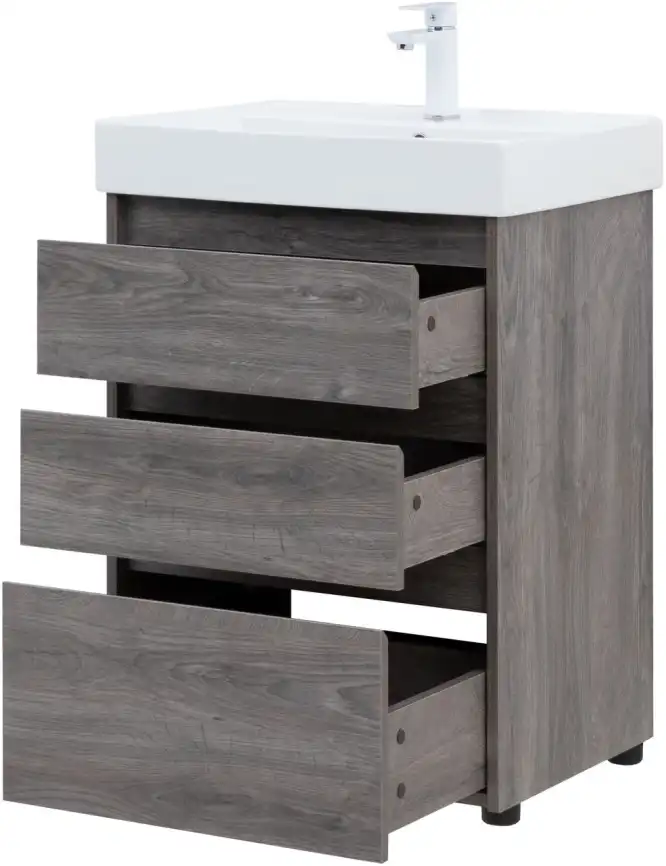 Тумба под раковину Aquanet Nova Lite 60 дуб рошелье (3 ящика) 302470 фото 5