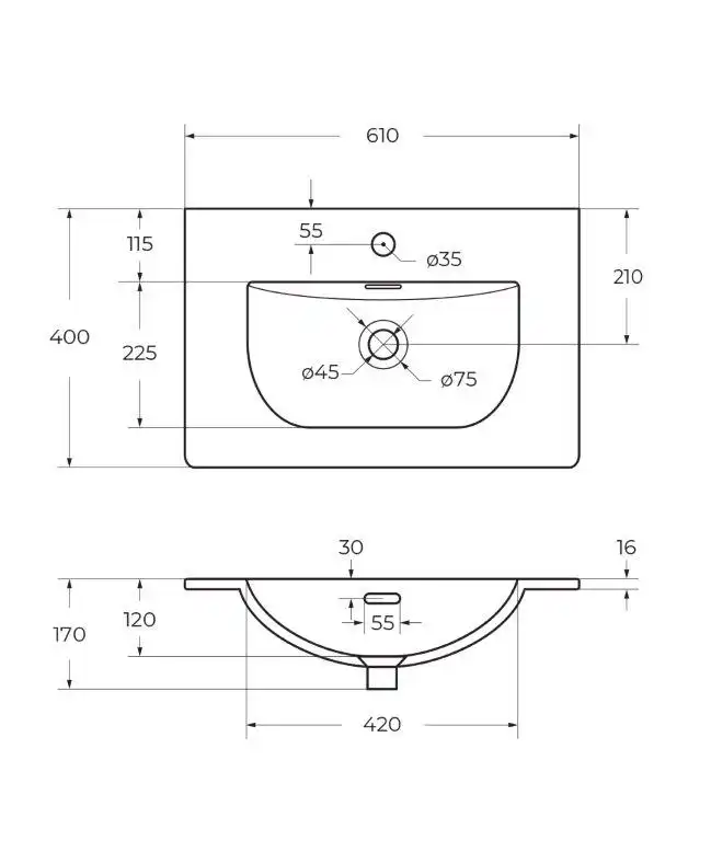 Керамическая раковина BelBagno BB-8099-3-60 фото 3