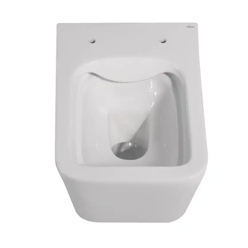 Подвесной унитаз ABBER Rechteck AC1201 белый, безободковый, с сиденьем микролифт фото 6