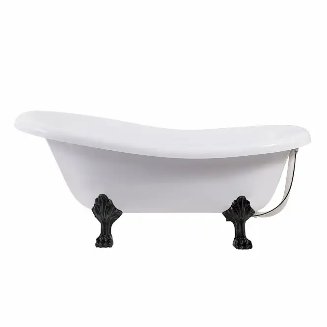 Ванна из литьевого мрамора Aqua de Marco EDELWEISS 170х78 с чёрными ножками Белая 1170WBlEDE фото 4