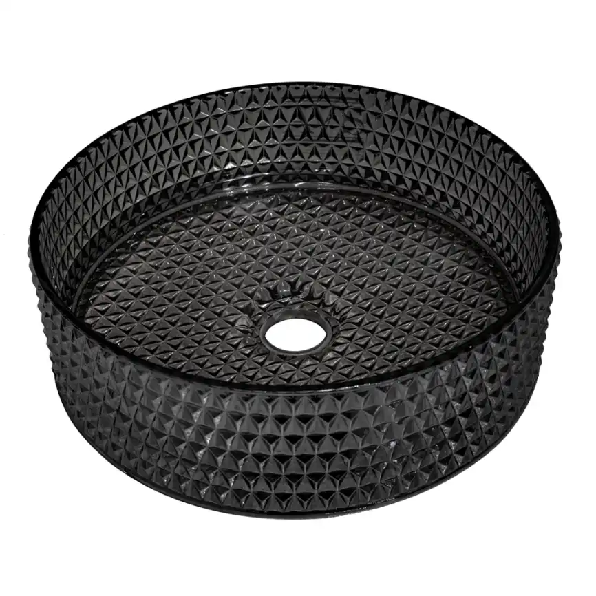 Раковина AVS 813-0213-d36GL03 36x36 черная фото 1