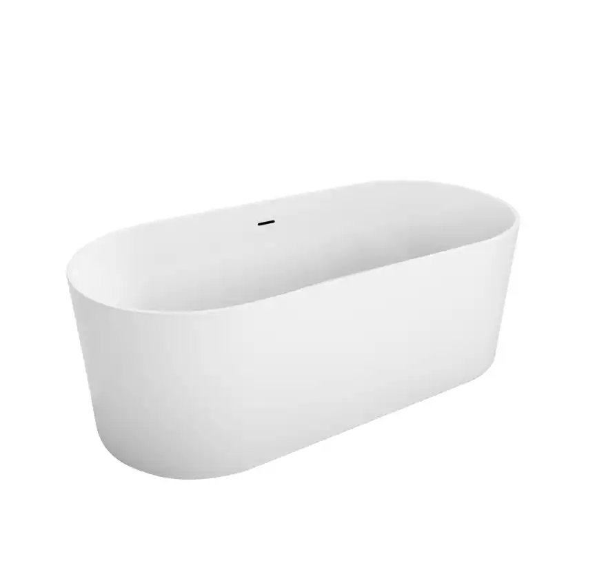 Акриловая ванна BELBAGNO BB705-1700-800 овальная, отдельностоящая, Белая фото 2