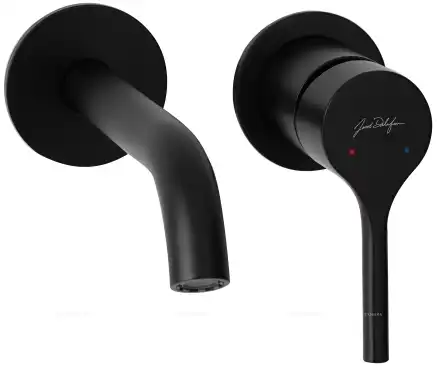 Смеситель для раковины Jacob Delafon Elate E28318-BL встраиваемый, с внутренней частью, Черный матовый фото 1