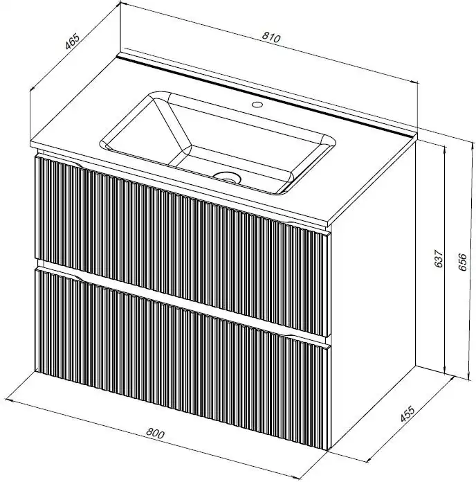 Тумба под раковину Aquanet Джейн (Flat) 80 маренго 335429 фото 2