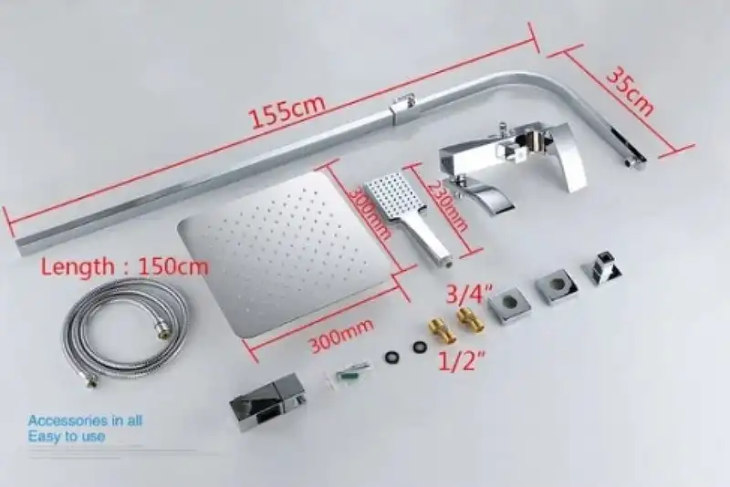 Душевая система Gappo G2407-11 мини, с поворотным изливом, Хром фото 7