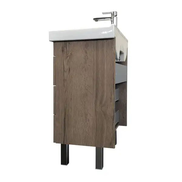 Тумба с умывальником Comforty Никосия 60Н Дуб темный, 00-00008852 фото 4