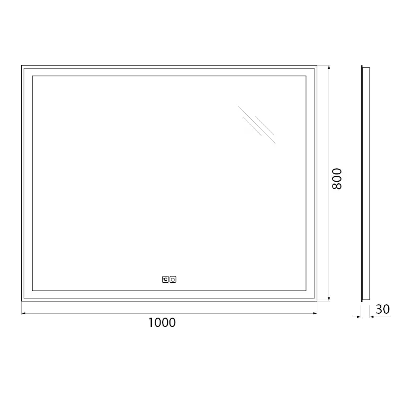 Зеркало BelBagno SPC-GRT 100х80 SPC-GRT-1000-800-LED-TCH-PHONE с подстветкой, сенсорный выключатель фото 9