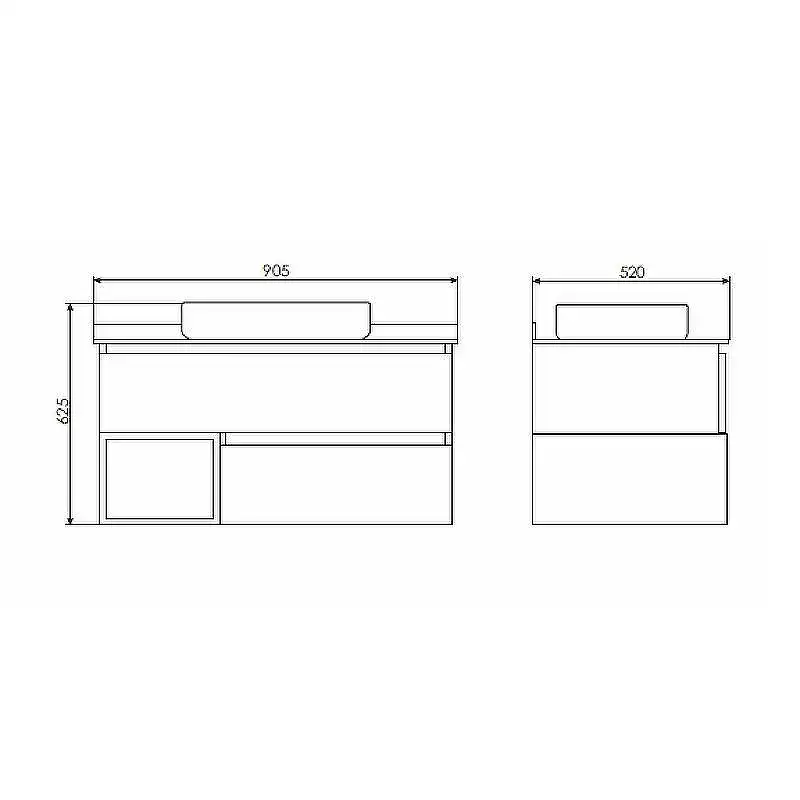Тумба с умывальником Comforty Прага 90 Дуб белый, 00-00014424 фото 7