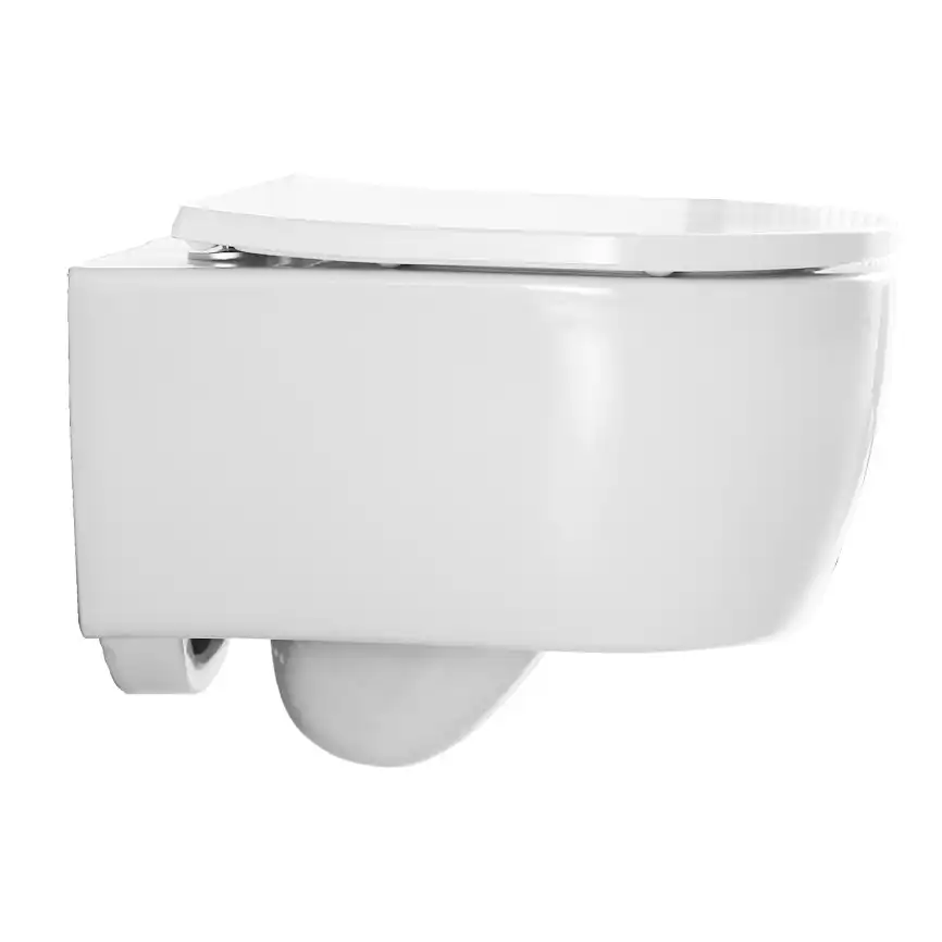 Подвесной унитаз Azario Ollin AZ-1293WH безободковый, с сиденьем микролифт, Белый глянцевый фото 2