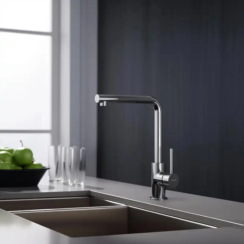 Смеситель для кухни Aquatek Европа AQ1380CR поворотный излив, Хром фото 4