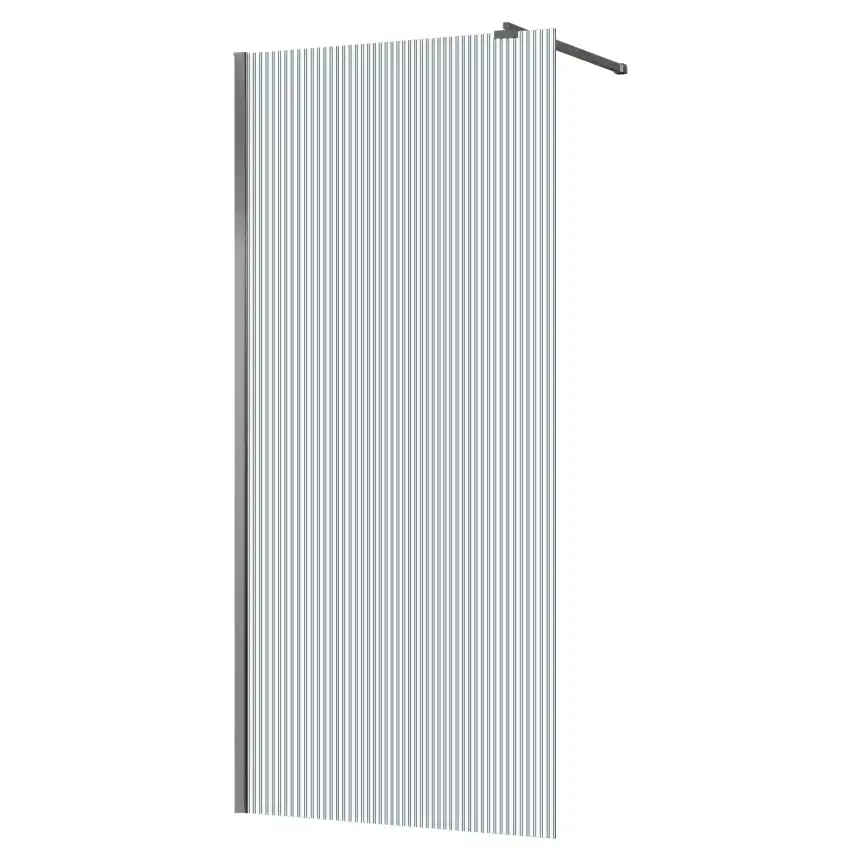 Душевая перегородка Azario 100 AZ-251-100-MGR-CRF, профиль графит матовый, стекло Рифленое фото 2