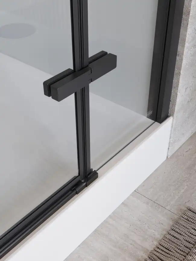 Душевая кабина BelBagno UNO-CAB-A-1-90-C-NERO-Bi-TOP-L , левая, профиль черный матовый фото 9