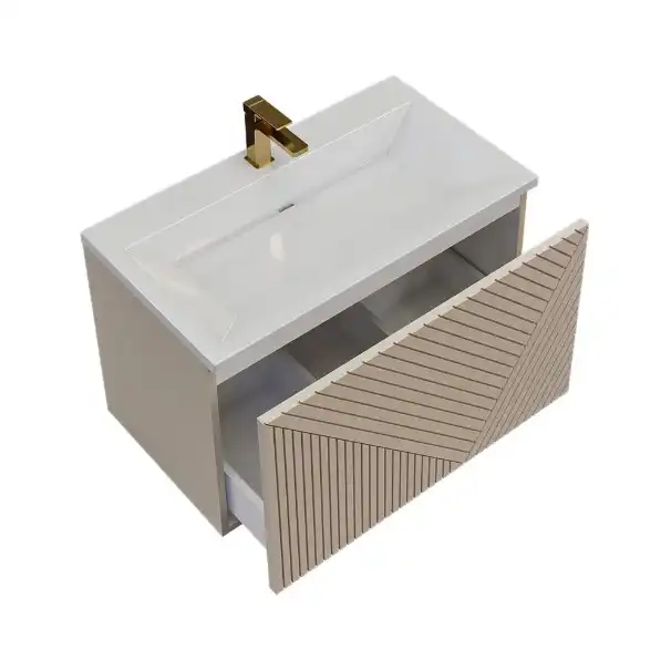 Тумба под раковину Grossman Блисс 70 подвесная, бежевый матовый (107051) фото 4