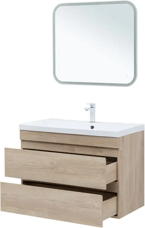 Тумба под раковину Aquanet Нота New 90 дуб светлый 334199 фото 9