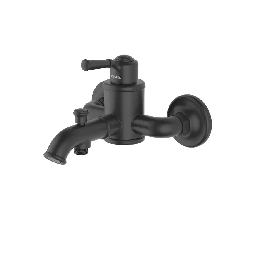 Комплект смесителей для ванны Aquatek Классик AQ1530MB, 3 в 1 однорычажный, Черный матовый фото 6