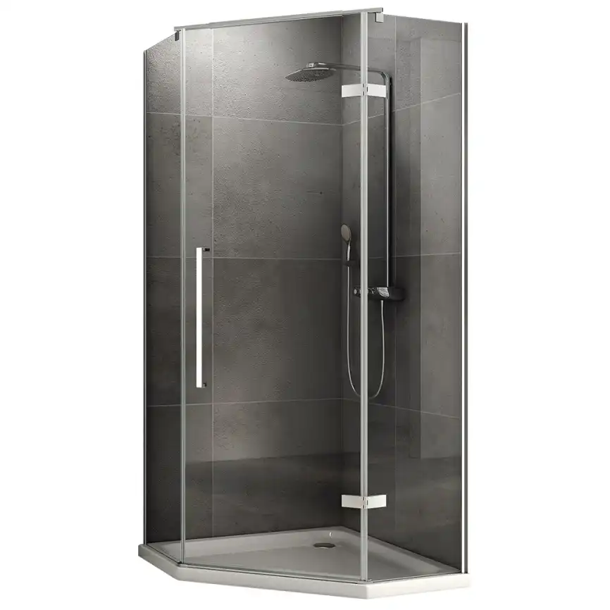Душевой уголок ABBER Ewiges Wasser 100х100 см, AG05100, профиль хром, стекло прозрачное фото 1