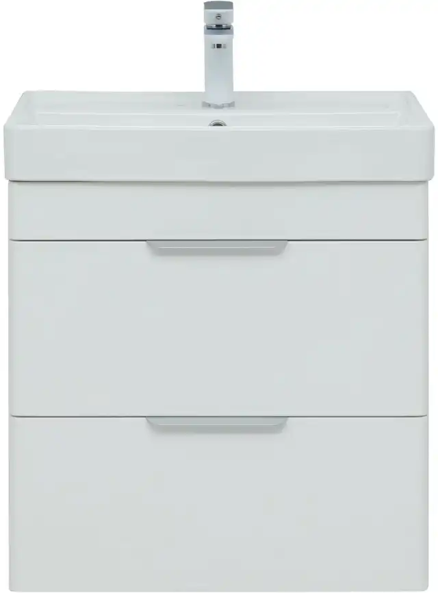 Тумба под раковину Aquanet Ирис new 60 белый глянец (2 ящика) 310144 фото 7