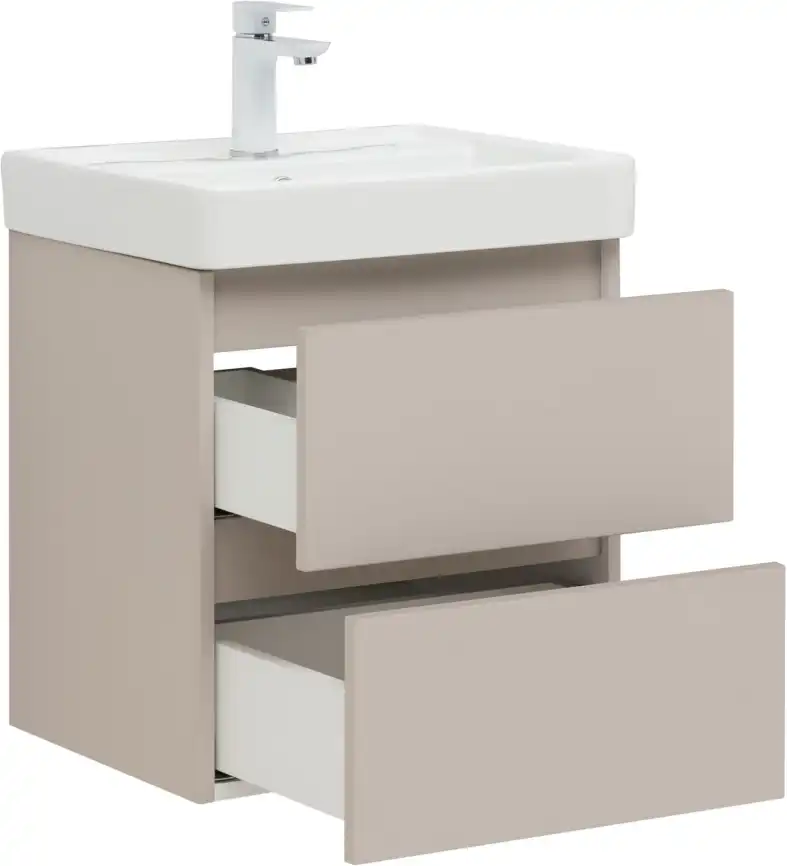 Тумба под раковину Aquanet Вега 2.0 50 бежевый, подвесная, 337940 фото 6