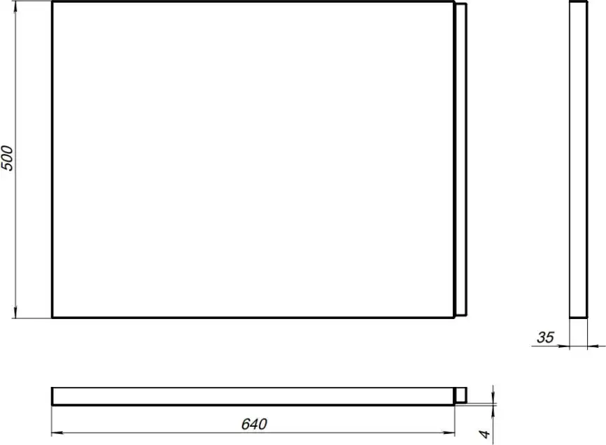 Боковой экран Aquanet 70 см для ванн West/Nord/Roma/Largo, Белая фото 2