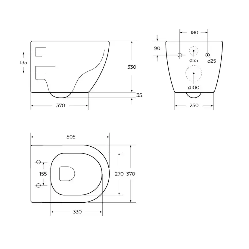 Подвесной унитаз CEZARES STYLUS CZR-513-TH-R, безободковый, белый фото 2