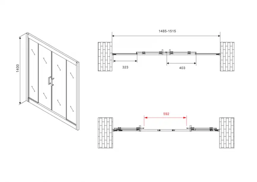 Шторка для ванны Abber Schwarzer Diamant 150 см, AG57150M, профиль Хром, стекло Матовое фото 4