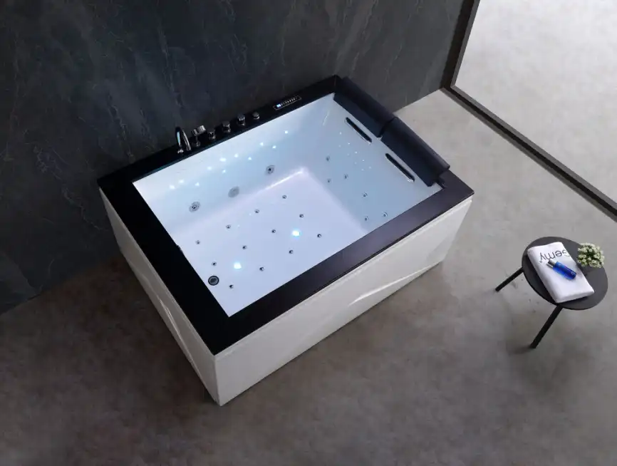 Акриловая ванна Gemy G9259 180х130 с гидромассажем, прямоугольная фото 1