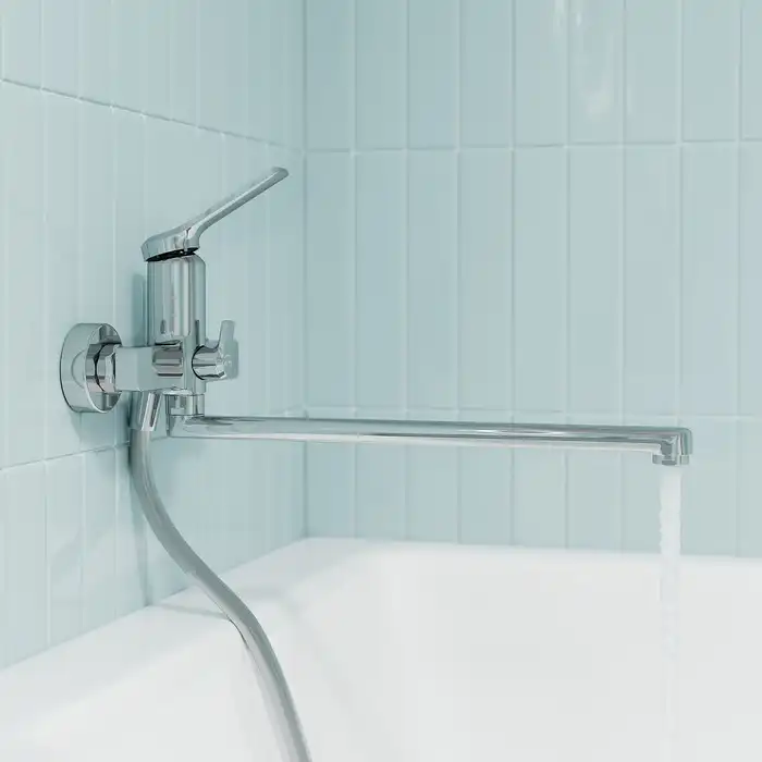 Смеситель для ванны IDDIS Parker PARSB02i10WA с длинным изливом цвет, Глянцевый хром фото 3