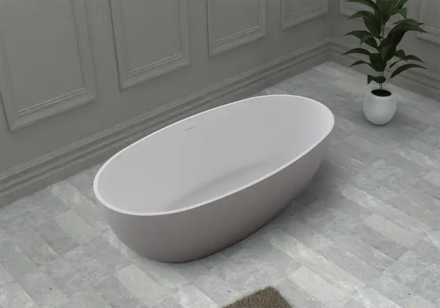 Ванна Abber Stein 150х80 AS9641-1.5 из искусственного камня, Белая матовая фото 4