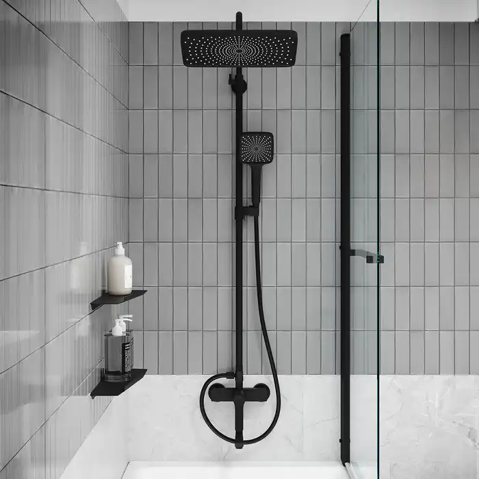 Душевая система IDDIS Parker PARBL3Fi06 для ванны с изливом цвет, Матовый черный фото 3