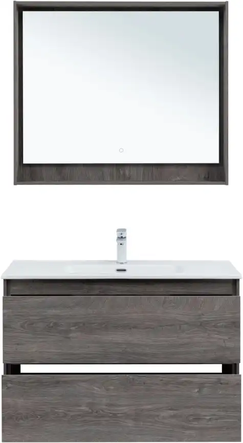 Тумба под раковину Aquanet Милан 100 дуб рошелье, подвесная, 336375 фото 8