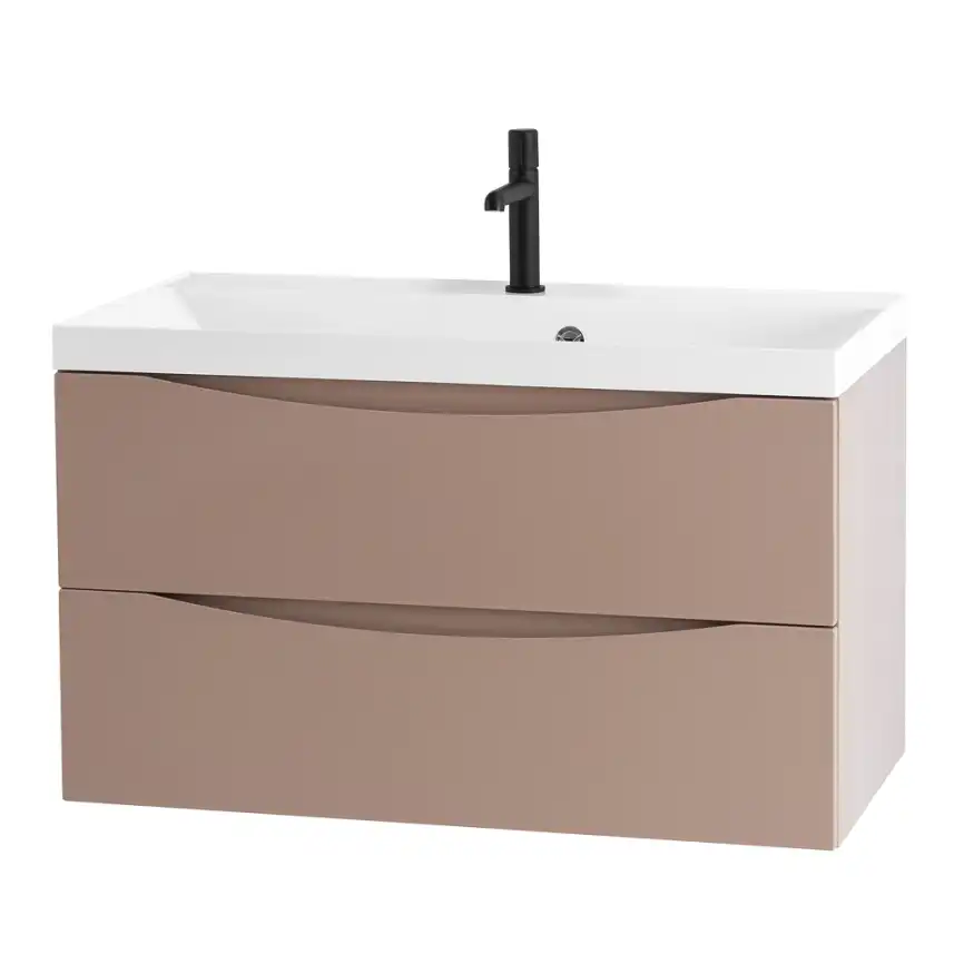 Тумба под раковину BelBagno MARINO-800-2C-SO-CL-P подвесная Capucino Lucido фото 3