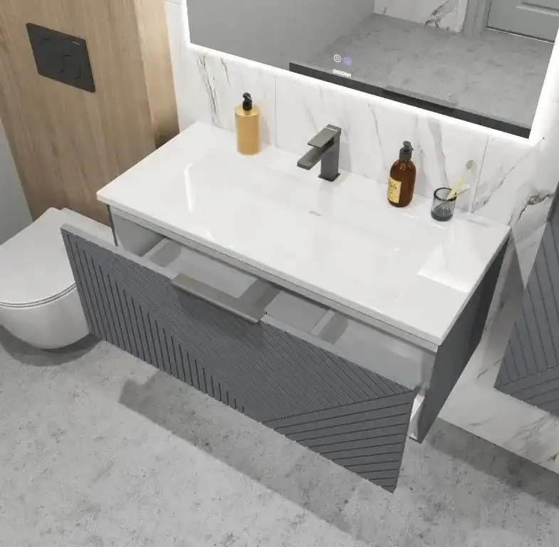 Тумба под раковину Grossman Блисс 100 подвесная, графит матовый (1010048) фото 5