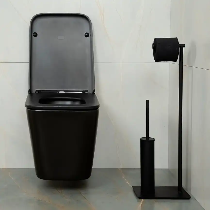 Унитаз подвесной AVS Куб 801-0035-P-R-MB безободковый, черный матовый фото 15