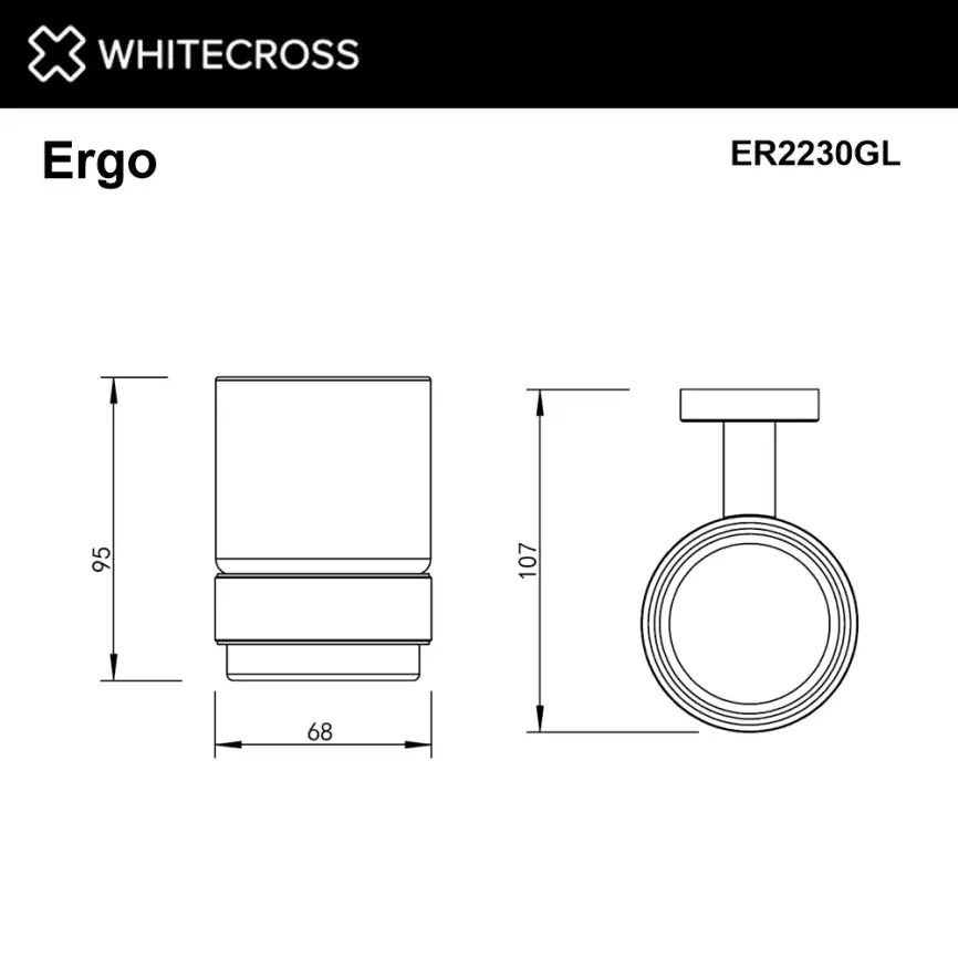 Стакан для щеток Whitecross ERGO gold, ER2230GL, Золото глянцевое фото 2