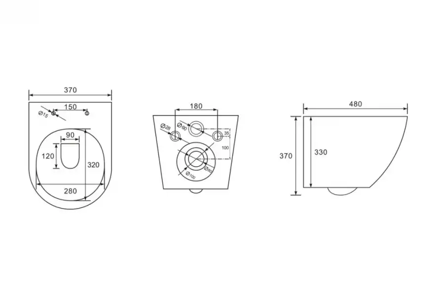 Подвесной унитаз ABBER Bequem AC1100MW белый матовый, безободковый, с сиденьем микролифт фото 11