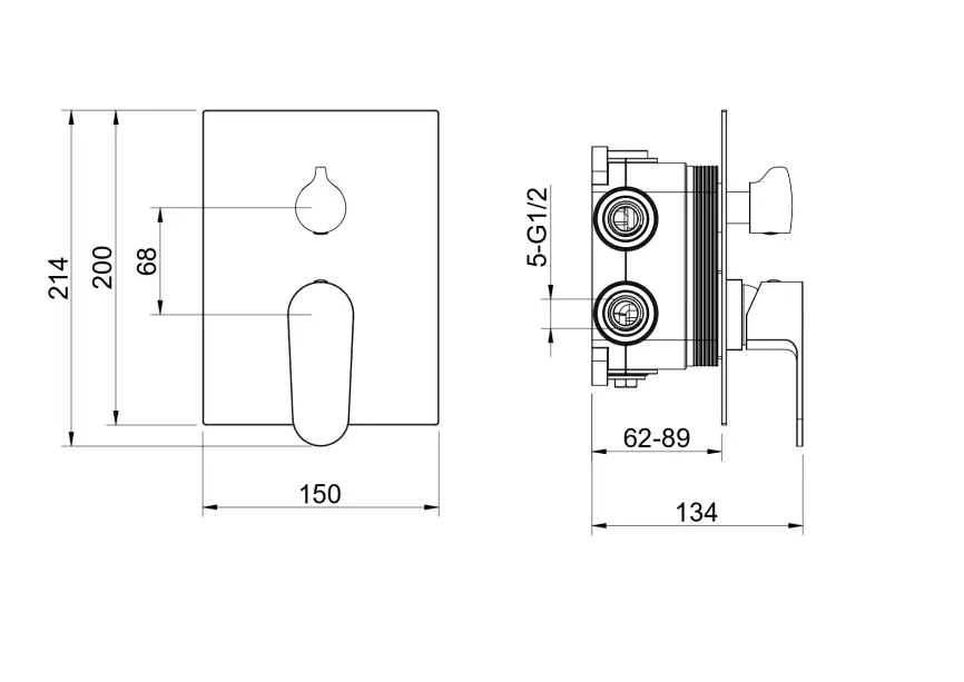 Смеситель для ванны Aquatek Оберон AQ1247BG, Золото матовое фото 3