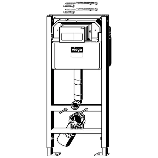 Инсталляция Viega Prevista Dry 792824 для подвесных унитазов с бачком, с клавишей смыва Хром фото 3