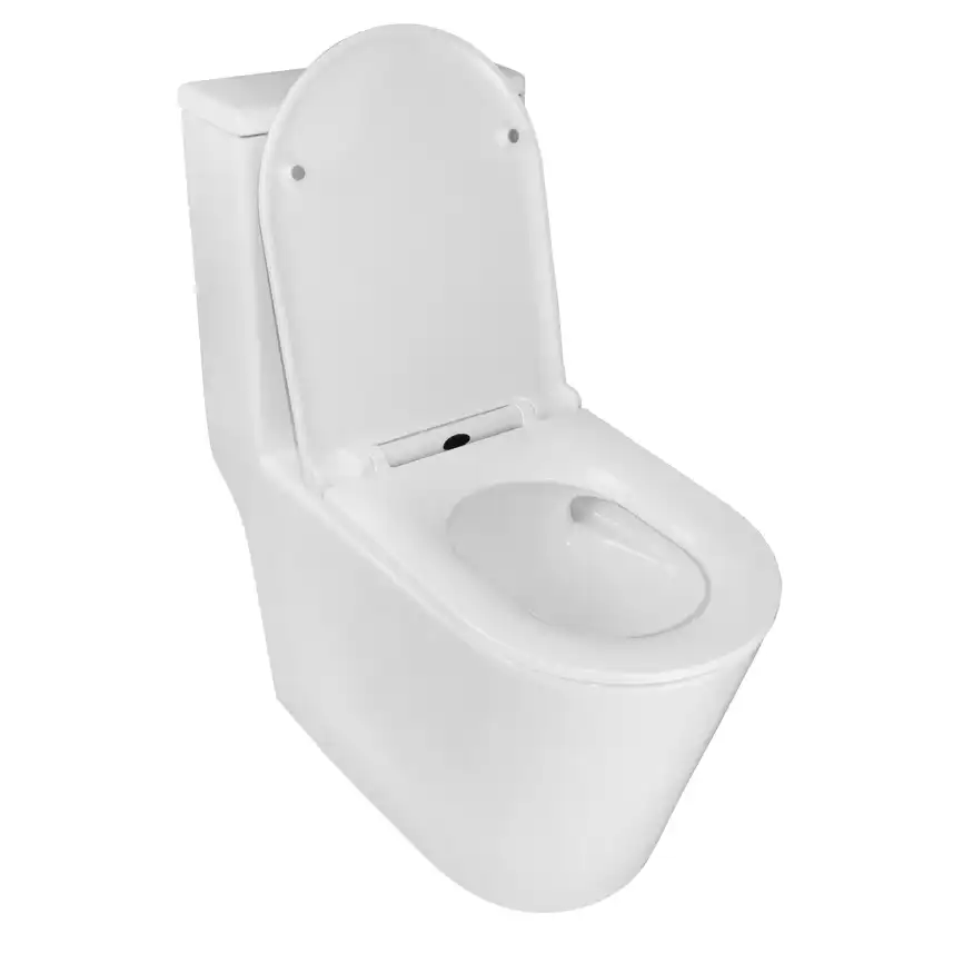 Унитаз-моноблок Azario SCALA AZ-8101 безободковый, смыв Торнадо, в комплекте с сиденьем микролифт, Белый глянцевый фото 3