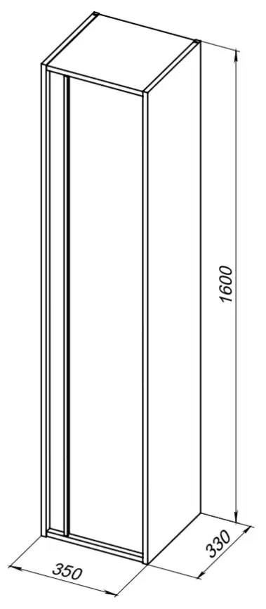 Шкаф-пенал для ванной Aquanet Lino 35 Дуб Веллингтон 253914 фото 2