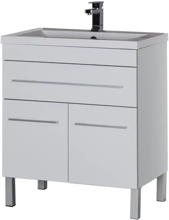 Тумба под раковину Aquanet Верона 75 белый (напольная 1 ящик 2 дверцы) 182706 фото 8