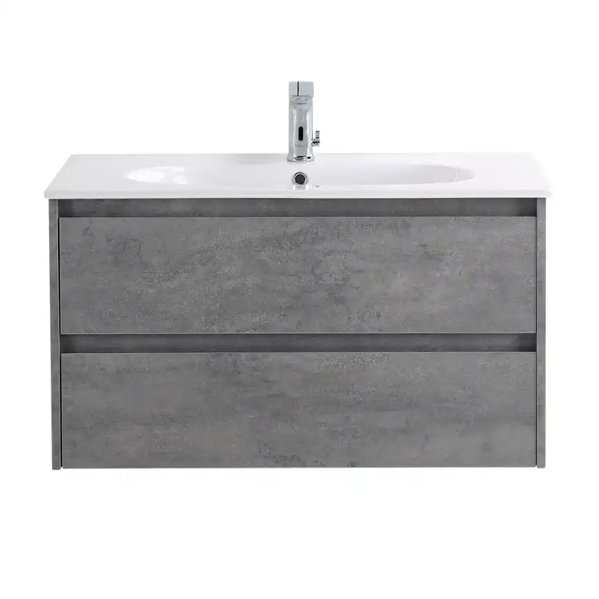 Тумба под раковину BelBagno KRAFT-900-2C-SO-CG подвесная Cemento Grigio фото 2