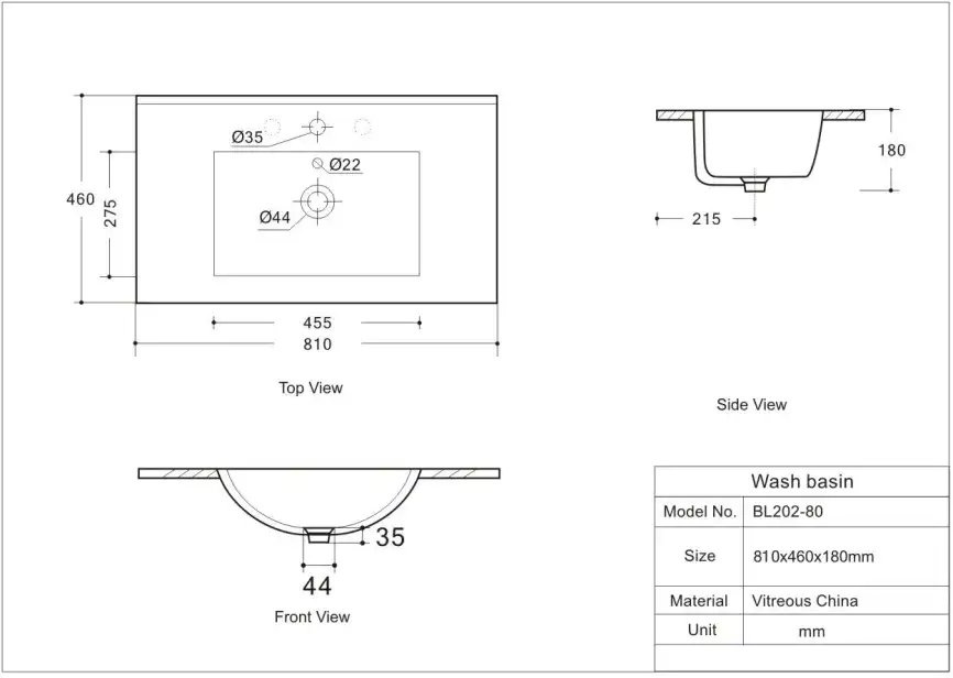 Раковина Aquanet Flow 80, белая, 347431 фото 2