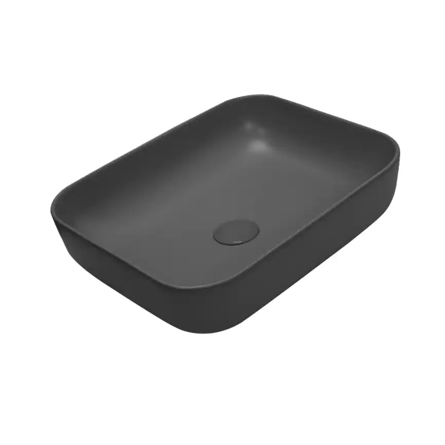 Раковина AVS Розали 50x39 темно-серая матовая с донным клапаном фото 3