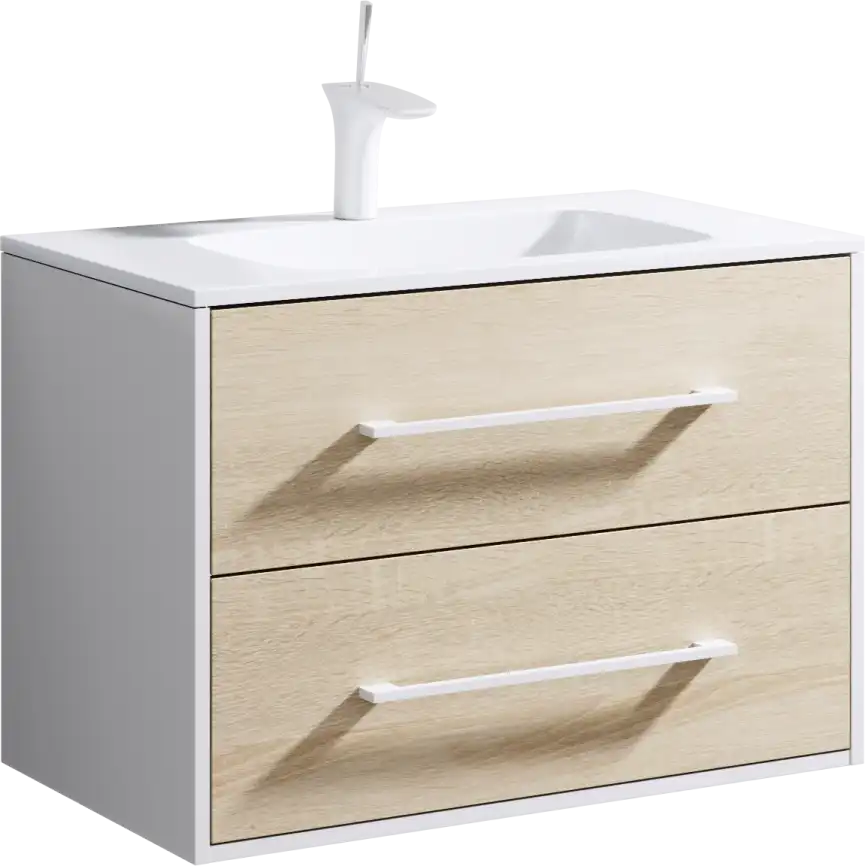 Тумба с раковиной подвесная Aqwella 5 Stars Miami 75 см, MAI0175, цвет Дуб сонома фото 1