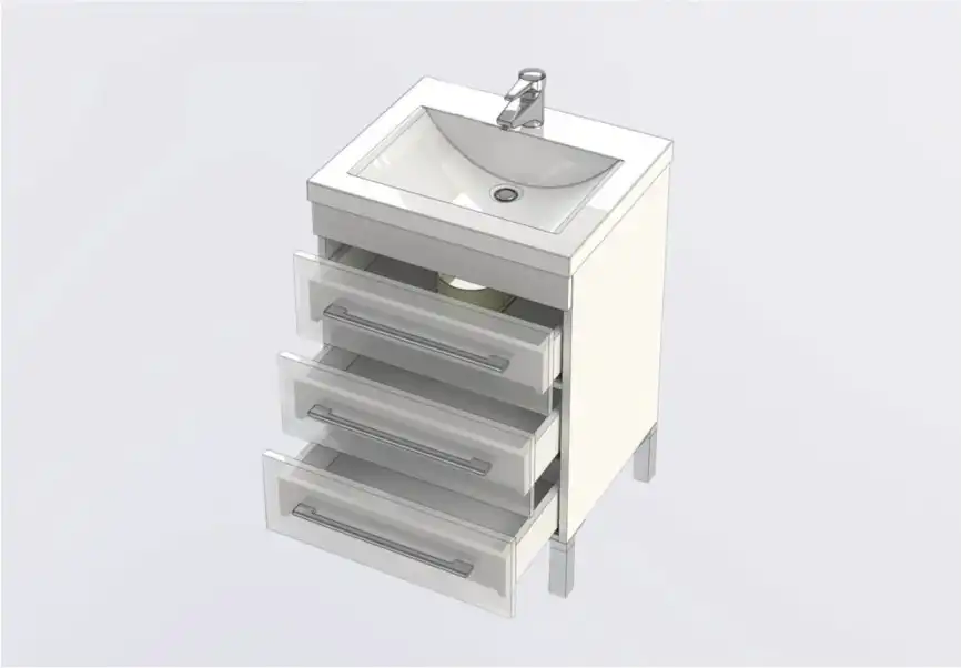 Тумба под раковину Aquanet Верона 58 белый (напольная 3 ящика) 178253 фото 7