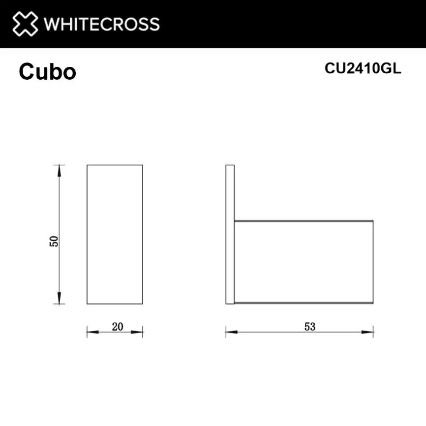 Крючок Whitecross CUBO gold, CU2410GL, Золото глянцевое фото 2